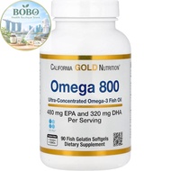❤ B0B0 BoutiqueCalifornia Gold Nutrition Omega 800 Ultra-Concentrated Omega-3 Fish Oil, KD-Pur Trigl