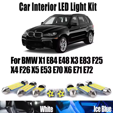 For BMW X1 E84 E48 X3 E83 F25 X4 F26 X5 E53 E70 X6 E71 E72 Indoor Car Ceiling Bulbs Canbus LED Inter