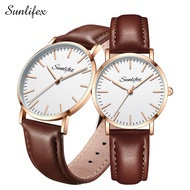 Sunlifex Jam Tangan Couple Tipis Original Pria/Wantia Sederhana Klasik Jam Tangan Cewek/Cowok