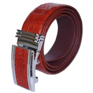 Huy Hoang men's belt with crocodile leather and belly leather 4P red HP4828