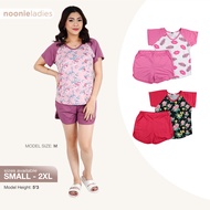 Noonie- Ladies Terno (S-3XL) - Sleepwear for Women - Stretchable Raglan T shirt & Shorts Set - Pamba