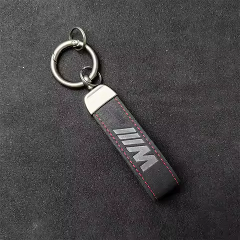 Suede Leather Car Logo Keyring BMW M Keychain Key Chain Ring For BMW M E46 E90 E60 E91 F20 F30 E39 E