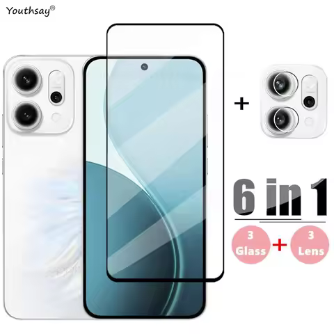 6in1 Full Cover Glass For OPPO Reno14 5G Tempered Glass Reno 14 Pro Screen Protector Protective Phon