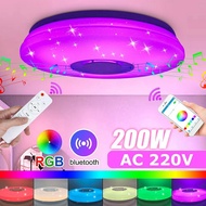 AC220V Music LED Ceiling Light Lamp RGB Flush Mount Round Starlight Music with bluetooth Speaker Dim