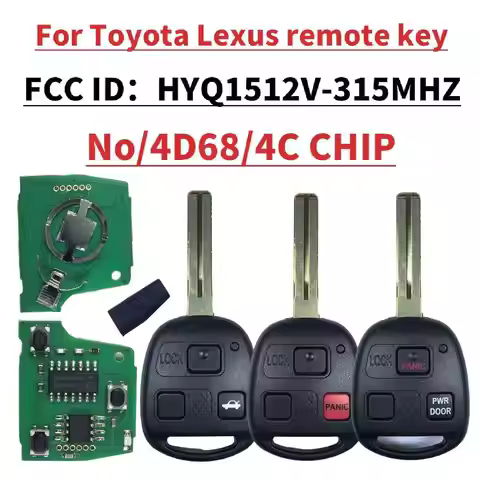 HYQ1512V 315Mhz 3Buttons Remote Key No/4C/4D68 Chip For Lexus IS300 GS300 GS430 GX470 LX470 ES300 SC