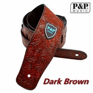 P&P Music High Quality Acoustic Electric Bass Guitar Strap PU Leather