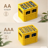 Battery Holder Plastic & AAA Fits 12 Batteries AA or 20 AAA Batteries Storage Organizer Box