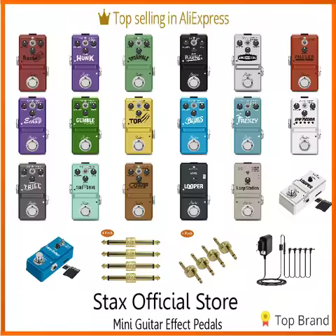 ROWIN NANO Series Guitar Effect Pedals Noise Gate Dist Overdrive Fuzz Delay Chorus Trill Comp For El