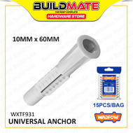 BUILDMATE Wadfow Universal Plastic Anchor Tox 6MM - 10MM Wall Plug Gripper Screw Nail Drive Drywall 