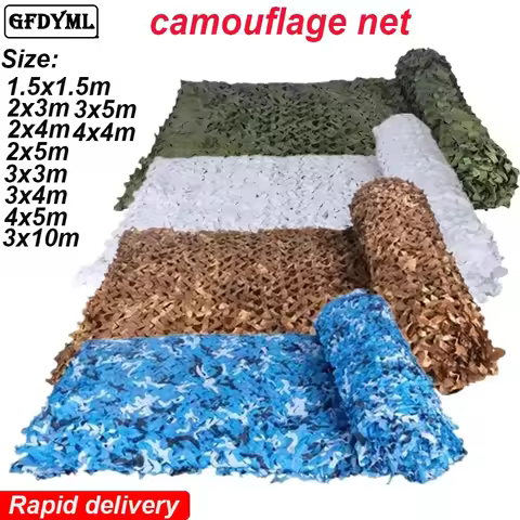 1.5mx1m 4mx5mCamouflage Nets White Blue Beige Desert for Hunting Hiding Mesh Outdoor Awning Garden S