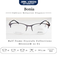 Bonia Half frame Crystals Collections BE40315M 52 C3 - Black Frames, Timeless Sophistication
