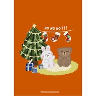 HOHOHO art card / postcard / greeting card| aesthetic cute kawaii gift | cute animals | Merry Christmas