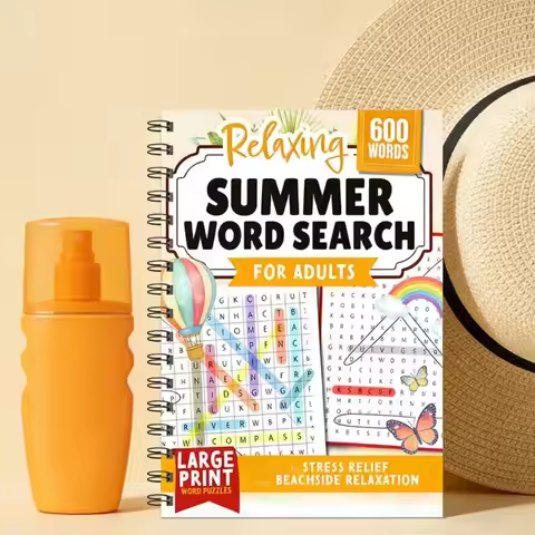 Large Print Word Search Book 600 Words Brain Game Summer Word Search Puzzles Educational Relaxation 