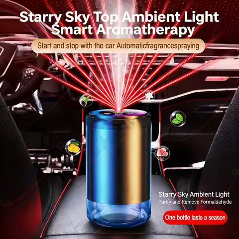 5-Mode Aromatherapy Diffuser Smart Car Air Freshener & Car Perfume Gadget with Starry Canopy for MB/