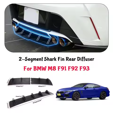 For BMW M8 F91 F92 F93 Shark Fin Rear Diffuser Split Chassis Spoiler Auto Aerodynamic Parts Aerodyna