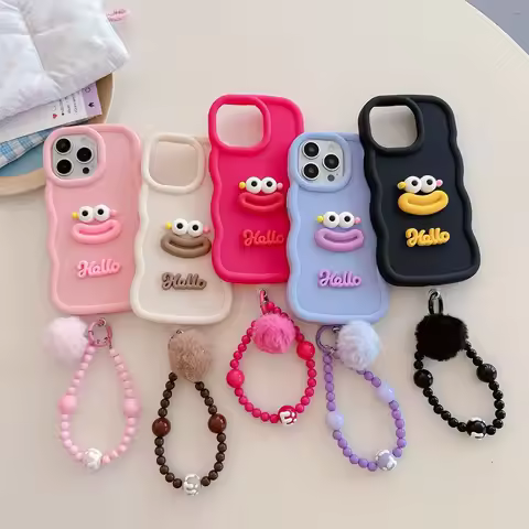 Lip Fur Rope Soft Waves Phone Case For Samsung Galaxy M55 M35 M15 F55 F15 F14 C55 M23 5G M32 M22 M12