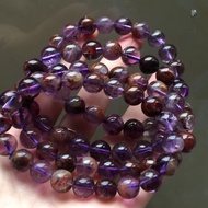 天然紫钛晶紫幽灵手串 Natural Amethyst Phantom Bracelet / Gelang Tangan Kristal