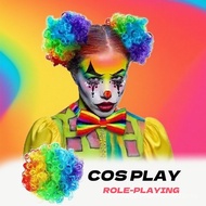 Rambut palsu badut model baru, penutup kepala berwarna-warni, aksesori pesta tarian, prop Halloween,