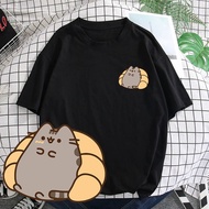 Pusheen Cute Cat Cartoon Cotton T-Shirt for Women