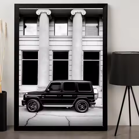 Black and White G Wagon Car Poster Print Canvas Painting G Class Home Decor Car PHotography Wall Art