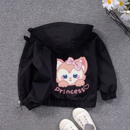 Dorila 80-160 Baby Girls LinaBell Cartoon Printing Hooded Jacket Zipper Coat for 0-12 Yrs Old