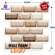 Qori Store - Wall Foam Lego Size 30x30cm Foam Sticker/ 3D Stereo Foam Sticker Wallfoam Retro 3D Bric