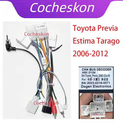 16Pin Car Wiring Harness Adapter With Canbus Box Decoder Android Radio Power Cable For Toyota Previa