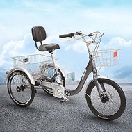 Tricycle Adult Three Wheel Bike Adult Folding Trike 7 Speed Folding Adult Tricycle 3 Wheel Bikes with Low Step-Through Foldable Tricycle with Basket for Adults Women Men Seniors Cycling Pedalling