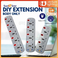 SOCKET BODY ONLY 3/4/5 Way Trailing Extension Socket Extension DIY Extension Socket Eletrik Trailing
