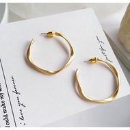 [SG STOCK] S925 Earrring, gold circle, Euro style B8