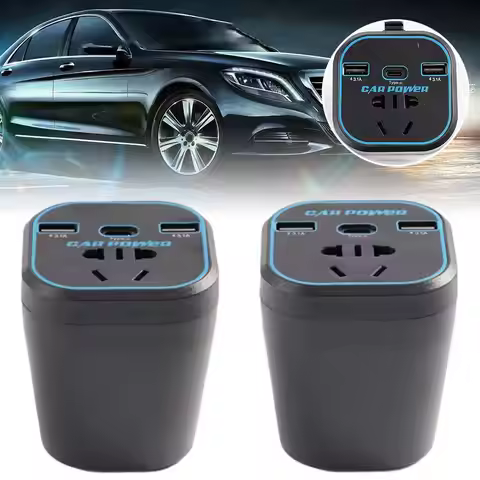 Car Power Inverter 24v 12v 220v 120w Led Display 3usb Cigarette Lighter Port 12v Auto + Inversor 220