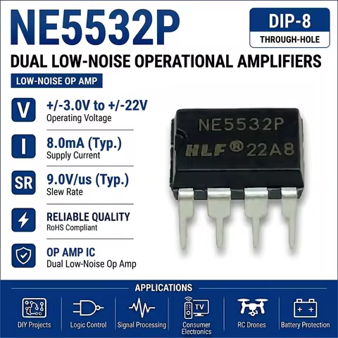 (25 pcs) NE5532P DIP-8 / NE5532MX SOP-8 NE5532 Dual Low Noise Operational Amplifier