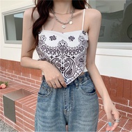 欧美式小吊带女初夏季外穿三角巾抹胸辣妹感肚兜式丝巾背心上衣3-25European and American Style Women's Camisole for Early Summer, Oute