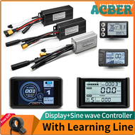 ACBER Ebike Sine Wave Waterproof Controller,Self-learning 24V/36V/48V 350W/750W/1000W Controller Compatible with Hall Free HUB Motor IUYVM
