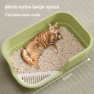 Open Sle Litter Box Semi-Closed Design Breathable Odor Control Pet Toilet Large Size Space Flyer Fri