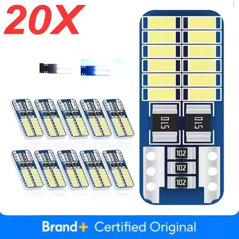 20PCS T10 W5W LED Canbus 3014 24SMD No Error 194 168 Car Interior Instrument Light Bulb Lamp 12v Uni