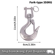 【READY STOCK】304 Stainless Swivel Hook/Rotating Large-Eye Hoisting Hook/Fork-Type Rotating Hook/Anti