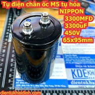 Tụ điện chân ốc M5 tụ hóa NIPPON 3300MFD 3300uF 450V 65x95mm kde4877