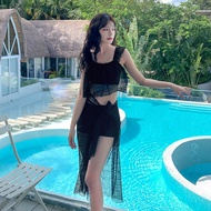 Feel bikini Swimsuit Solid Color Split bikini Three-Piece Set with Gathering Vietnam Dongsi Shawl La