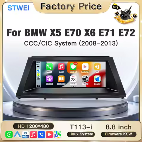 STWEI 8.8 Inch Linux Car Radio for BMW X5 E70 X6 E71 E72 CCC CIC Wireless CarPlay Android Auto Bluet