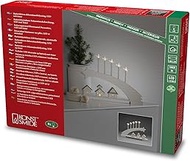 Konstsmide 3284-210 LED Wooden Silhouette, Comet, Star-Shaped Bulbs, 6H Timer, 8 Warm White Diodes, 