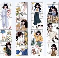 小米的一天 漫畫少女 塩顏繪畫 PET 和紙膠帶 10米卷