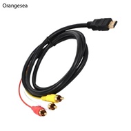 Orangesea 1080p HDTV-compatible to 3RCA AV Converter Gold Plated Connectors 150cm 59in