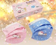 【Hello Kitty】Hello Kitty 聖誕成人平面口罩(20入/盒每款各10入)