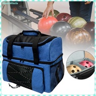 Trăng Còi bóng bowling Túi Bowling túi lưu trữ dung tích lớn với ngăn giày túi bowling cho 2 quả bón