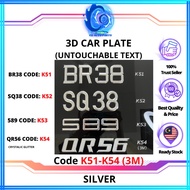 Nombor Plate Kereta (Tulisan Tanam Dalam);Design Special plate kereta, 1 Harga termasuk Depan dan Belakang plate