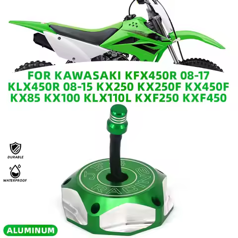 Billet CNC Gas Fuel Tank Cap For KAWASAKI KFX450R 08-17 KLX450R 08-15 KX250 KX250F KX450F KX85 KX100