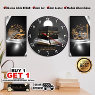 Jam Dinding Kabah Mekah kabah Ukuran Besar Dekorasi Hiasan Dinidng Kaligrafi Allah Muhammad 1 set is