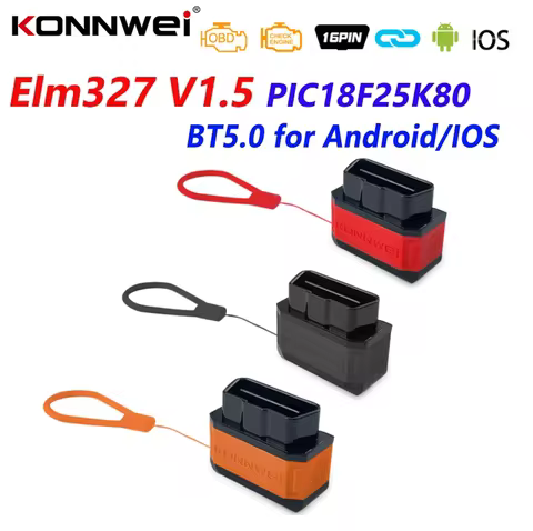 KONNWEI KW906 KW905 ELM327 V1.5 PIC18F25K80 OBD2 Scanner Bluetooth 5.0 for Android IOS ELM 327 V1 5 