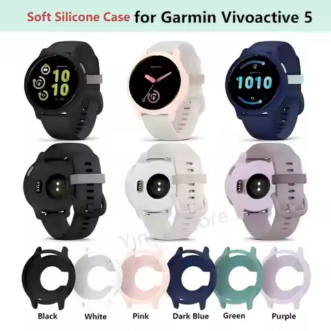 Soft Silicone Case for Garmin Vivoactive 5 Bumper Hollow Cover Protective Shell for Garmin Vivoactiv